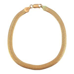 Gold Over Sterling Stardust Textured Italy Herringbone Bracelet